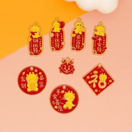 Chinese Dragon Year Blessing Words Charms Pendant Hanging Ornament  Lucky Pendant Jewelry Making DIY