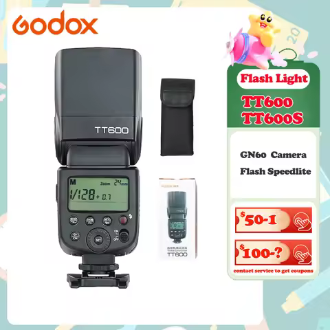 Godox TT600/TT600S Camera Flash Speedlite GN60 Built-In 2.4GHz X Wireless Radio System On Camera Fla