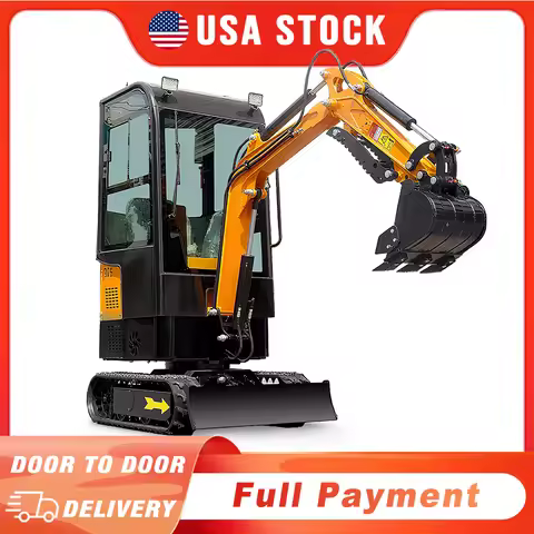 USA Stock MS10HCAB Mini Excavator 1 Ton Crawler Excavator 13.5HP B&S Engine Enclosed Cab Samll Digge