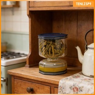 [tenlzsp9] Clear Flip Olive Jar Container, Pickle and Olive Hourglass Jar, Airtight Kimchi Jar for O