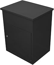 Parcel Post Box Black Lockable Wall Mounted Secure Large Outdoor Letter Smart Mail Drop Box Weatherp
