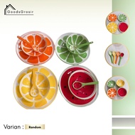 Goods Piring Mangkok Sendok Keramik Set Motif Buah
