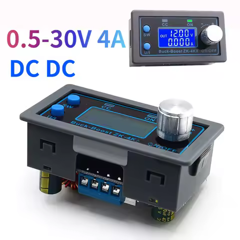 ZK-4KX DC DC Buck Boost Converter CC CV 0.5-30V 4A Power Module Adjustable Regulated power supply Fo