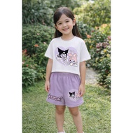 KUROMI PRINT loose croptop terno short 1-8 yo
