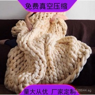 Wool Knitted Blanket Sofa Blanket Thick Wool Handmade Factory Blanket Knitted Blanket Thick Yarn Thr