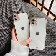 9409韓風簡約鏡頭貼鑽手機電話殼IPHONE 13 14 PRO PROMAX MINI 12 SE2 11 7 8 X PLUS XS XR MAX