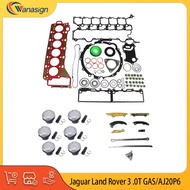 AUTO ENGINE PARTS Cylinder gasket set & Piston Set & Timing chain kit FIT FOR Land Rover Jaguar 3.0L