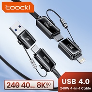 Toocki 240W 4 In1 Fast Charging Cable USB4.0 8K@60Hz Ultra HD Display Versatile Data Cord USB Type C