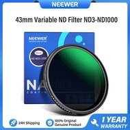 NEEWER 43mm ND3-ND1000(1.5-10 Limited Stops) Variable Neutral Density Filter