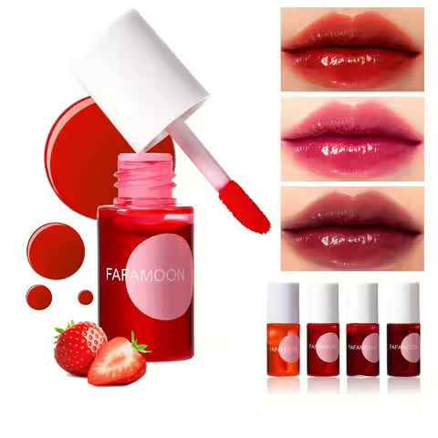 Fruity Lip Tint Water Gloss Tint, Moisturizing Waterproof Liquid Lipstick, Non-Stick, High Pigment, 