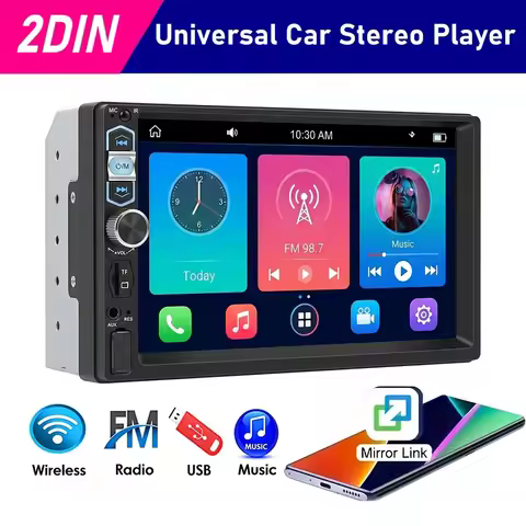 17.78 cm Touchscreen 2 DIN Car Stereo Receiver MP5 Radio Support Phone Mirror Link Wireless Handsfre