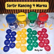 [BATAM] Montessori 4-Color Button Sorting Package Busy Jar Bottle 28pcs Button Motoric Play Sensory 