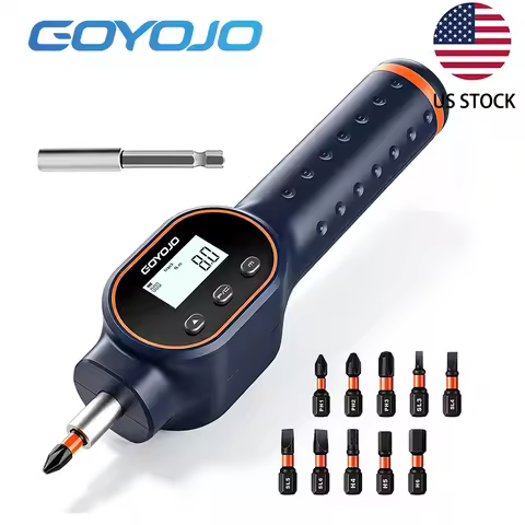 GOYOJO Digital Torque Screwdriver 7.08–70.8 In-lb / 0.8–8 Nm, 1/4' Adjustable Torque Screwdriver Set