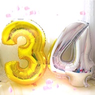 3ft number balloon gold/silver
