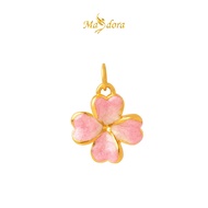 MASDORA 999 Gold Pendant Loket Emas ~ Acutifolia Flower (Pink)  (EMAS 999/24K) -- FREE 925 SILVER NE