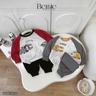 BERNIE RAGLAN ANIMAL FISH LEATHER LONG SLEEVE SET FOR KIDS