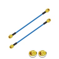 2 x 15cm Kabel Koaksial SMA Lelaki ke Lelaki 6" RG405 50 Ohm Kabel Sambungan Rendah Kehilangan untuk