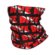 Scuba Dive Flag And Diver Winter Headband Neck Warmer Men Women Hiking Camping Tube Scarf Diving Lov