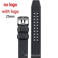 23mm Black Rubber Watch Strap FPX.3050.20B.2.K with Stainless Steel Buckle Outdoor Sports Replacemen