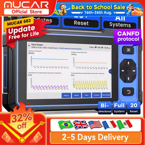 MUCAR 682 AI Assisted OBD2 Diagnostic Tool OE-level Full System Diagnosis 20 Resets Bi-directional C