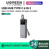 UGREEN 75177 HUB Uno 6 in 1 Type C to HDMI 4K 60Hz + 2 USB a 3.2 + 2 Type C 3.2 10Gbps + Type C PD 1