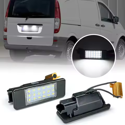2Pcs White LED License Plate Light For Benz W639 Vito Bus Viano 2003-2014 Sprinte W906 2006-2018 Num