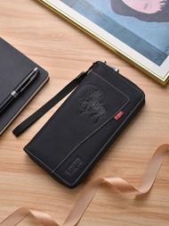 GFS store Korean version wallet mens long zipper mobile phone bag mens large-capacity casual clutch 