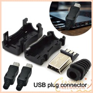 FREEWOODIE Mini USB Male Connector, 5Pin 4 In 1 Assemble USB 2.0 Jack, Male Plug Socket Connector DI