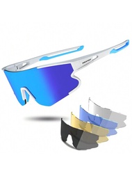 偏光運動太陽眼鏡,5種鏡片,男女適用,防uv400,tr90框架,mtb護目鏡,適用於棒球、跑步、釣魚、高爾夫等運動的太陽眼鏡。