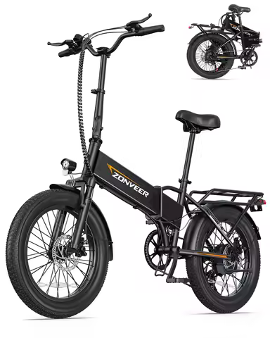 【1 Year Warranty】DYU A20 Electric Bike 28MPH Speed 20*3.0 Tire 48V10.4AH Battery Foldable 1200W Peak