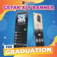 Cetak X Banner Wisuda Standing Banner - Free Desain - 280gsm Cetak