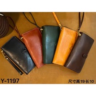 1197 Tree Cream Vegetable Tanned Cowhide Thin Long Clip, Order Note Color