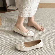 Ballet French Flat Suede Shoes Women Shoes Bowknot Red Evening Shoes Women
