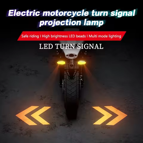 Universal Motorcycle RGB Turn Signal Amber Blink Projector Indicator Lamp Motorbike Scooter Flasher