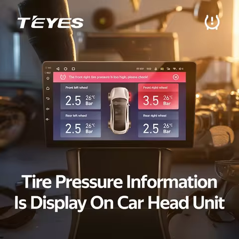 TPMS Car Auto Wireless Tire Pressure Monitoring System only for TEYES devices Built-in battery