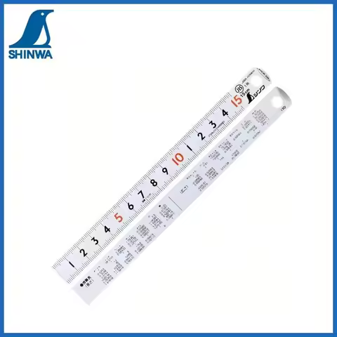 SHINWA Penguin Stainless Steel Ruler 1Pc (10/15/30cm) - JIS Industrial Grade, High Precision Etched 