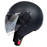 ZEUS 217 Solid Double Visor - Zeus ZS217 ZS-217 Retro Demi Jet Helmet