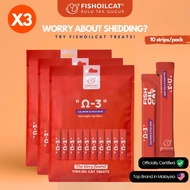 🔶FISHOILCAT® Treat Snek Kucing Salmon & Telur Ikan (30pcs) Omega-3🐟 Minyak Ikan | Salmon & Fish Roe