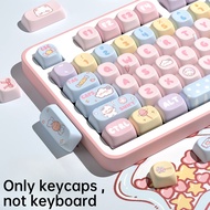 PBT Keycap MOA Candy Bear Pink Theme Keycap Five Sided Dye Sublimation Keycap Adapt To 61/63/64/67/6