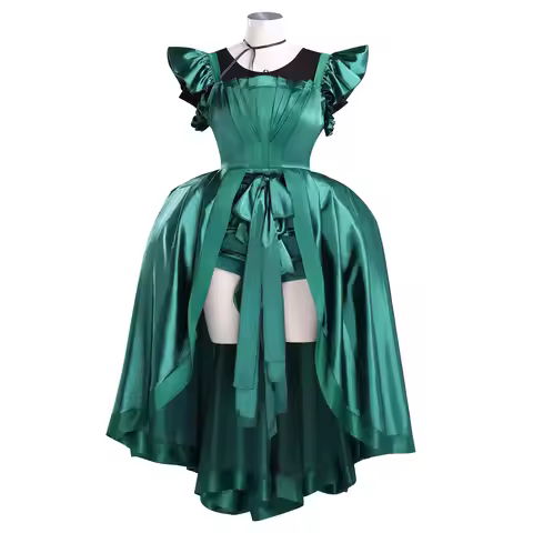 Agnes Demille Cosplay Costumes Wednesday The Dead Dance Green Dress Invisible Woman Evening Dresses 