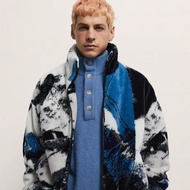 zara fleece zip up jacket