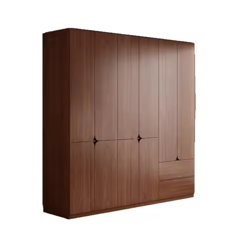 All solid wood sectional wardrobe bedroom free handle partition wardrobe