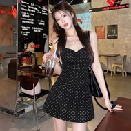 MARINE Korean lady-style polka dot shirt and A-skirt Set ST94