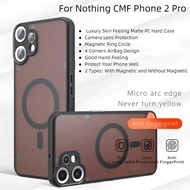 For Nothing CMF Phone 2 Pro Case Luxury Skin Feeling Matte Black PC Hard AirBag Magnetic Phone Cover