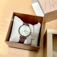 (New 全新) MILLIOT & Co. Watch Set 手錶 + 閃石手鈪  禮盒套裝 - Rose Gold 玫瑰金色 ，有盒 with box  (原價$369)