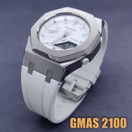 GMAS2100 Mini Mod kit Metal Bezel Fluorine Rubber Watch Strap for Ladies GMA S2100 Watch Case Watch Band