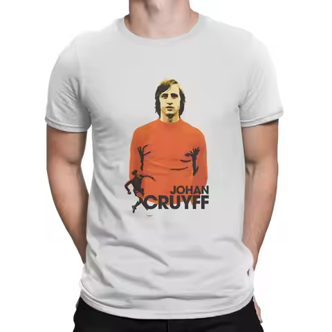 Legendary Soccer Player Men TShirt Johan Cruyff Crewneck Short Sleeve 100% Cotton T Shirt Humor High