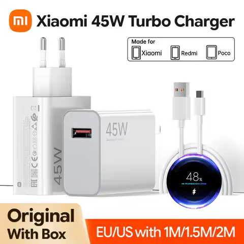 Original 45W 33W Xiaomi Charger EU US Turbo Fast Charge Adapter Type C Charger Cable for Redmi Note 