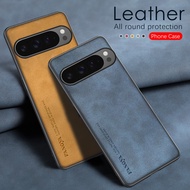 YBCG Shockproof Case For Google Pixel 9A 8A 8 9Pro 6A 7A Luxury texture Leather TPU Soft Back Cover 