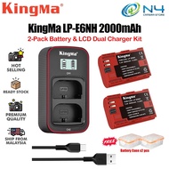 KingMa DSLR Camera Battery LP-E6NH and LCD Dual Charger Set for Canon 5D MKIV 5D MKIII EOS R R5 R6 7